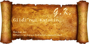 Gilányi Katalin névjegykártya